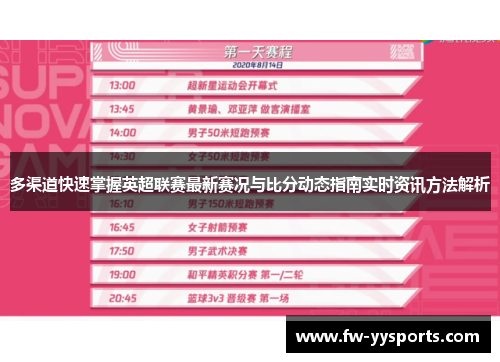 多渠道快速掌握英超联赛最新赛况与比分动态指南实时资讯方法解析